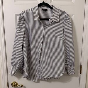 Modern Works Blue Striped Button Up Shirt 1X